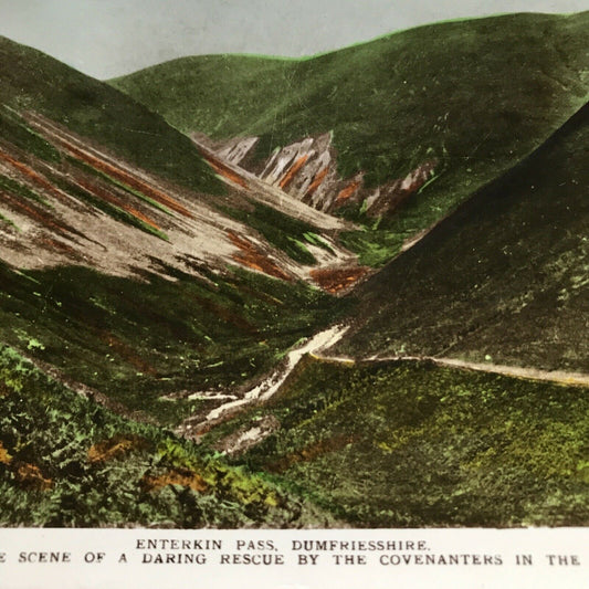 Vintage Postcard Scotland Dumfriesshire ENTERKIN PASS Hills And Valleys