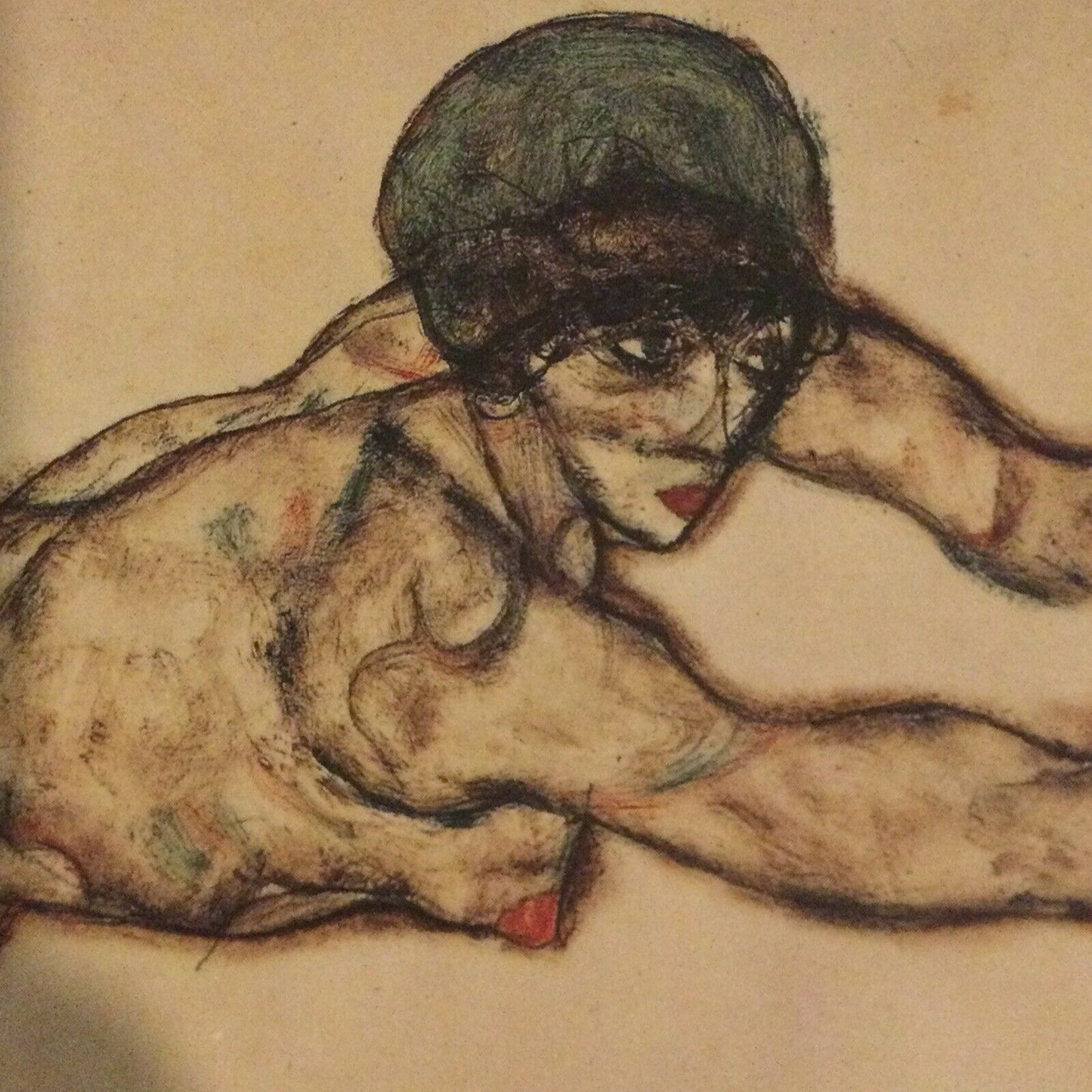 EGON SCHIELE Female Nude To The Right. Blank Card, No Envelope.