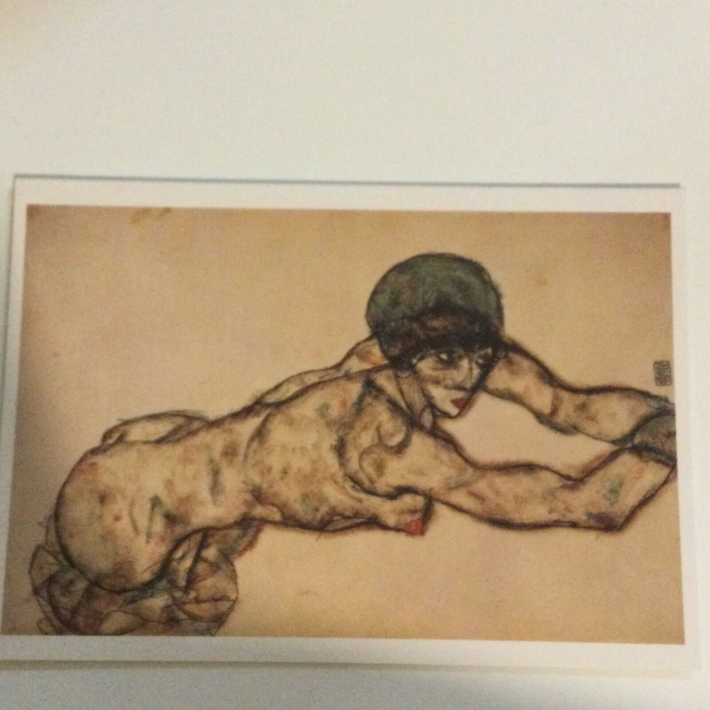 EGON SCHIELE Female Nude To The Right. Blank Card, No Envelope.