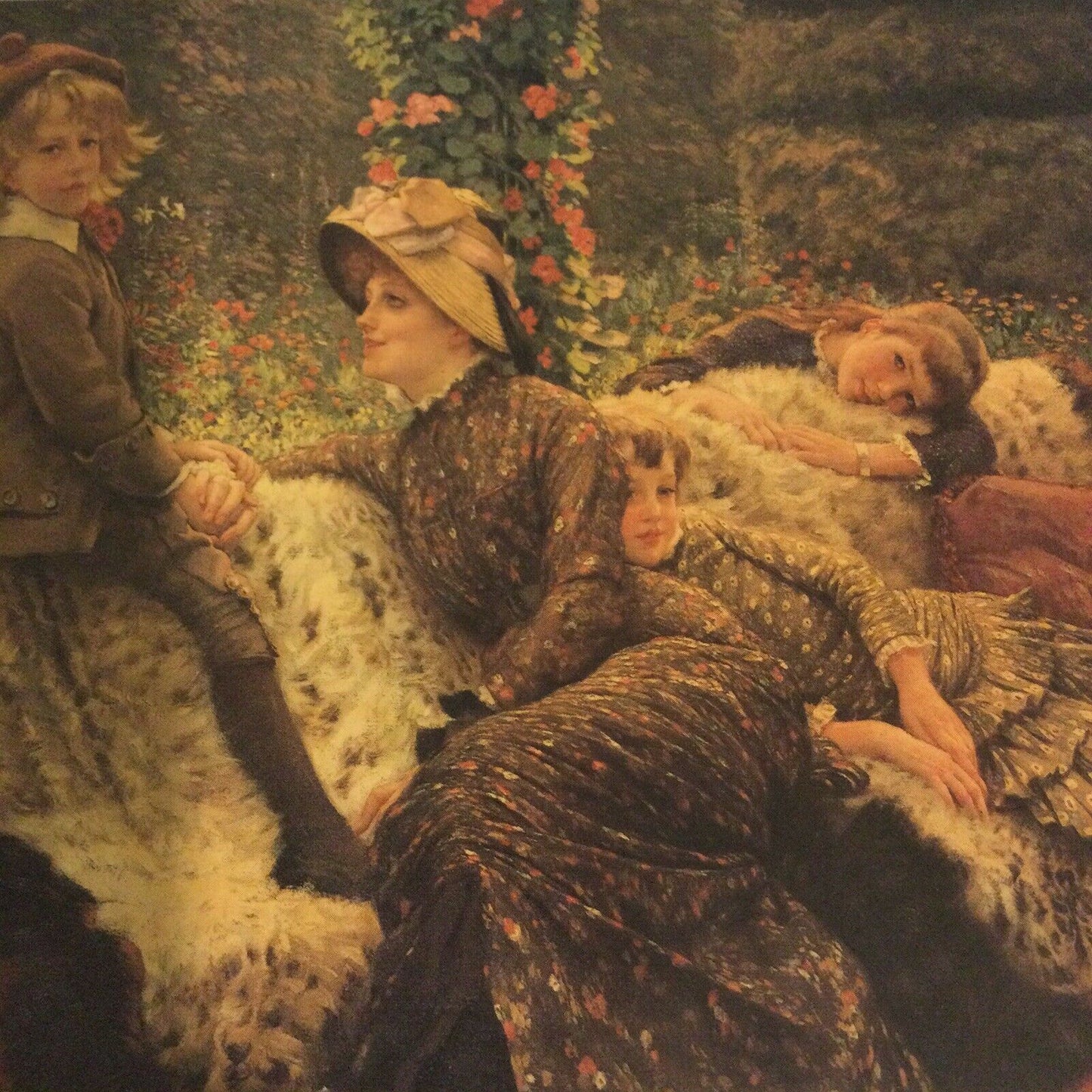 JAMES JACQUES JOSEPH TISSOT The Garden Bench. Blank Card, No Envelope.