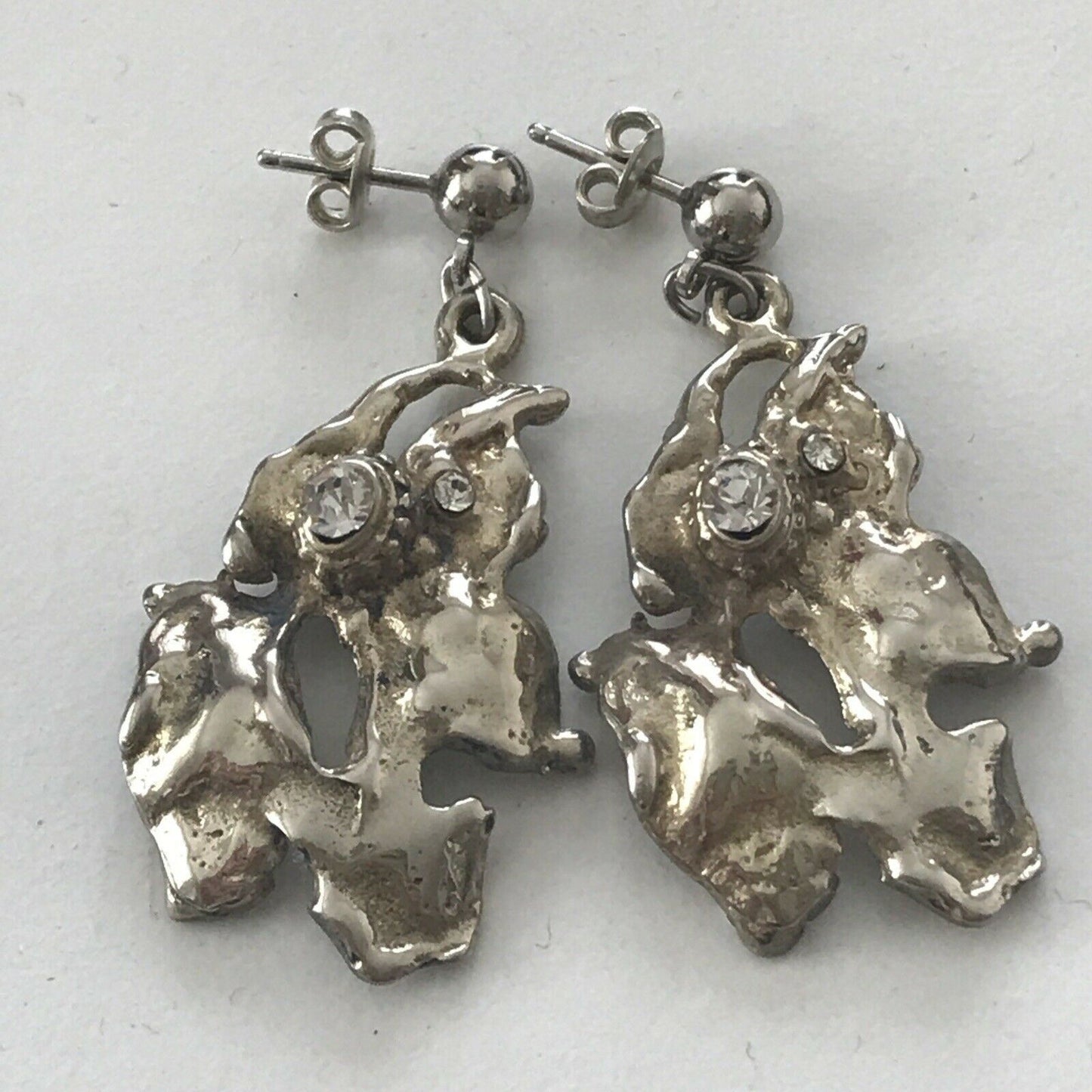 Silver Plated Drop Earrings Artisan Designer Unusual Boho Crafted BEAUTIFUL gift