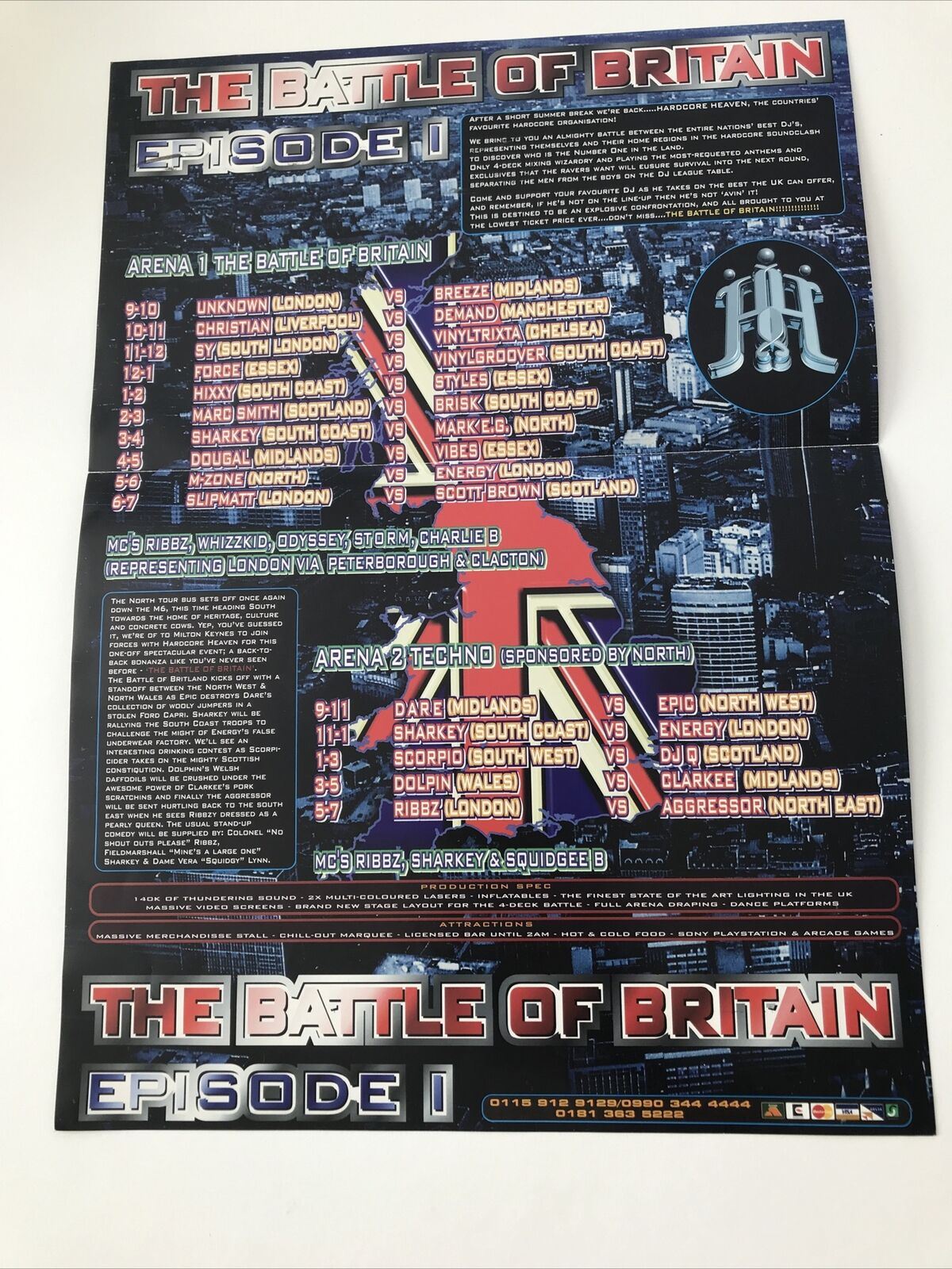 90s Y2K RAVE Memorabilia Flyer HARDCORE HEAVEN BATTLE OF BRITAIN 1999 Sanctuary