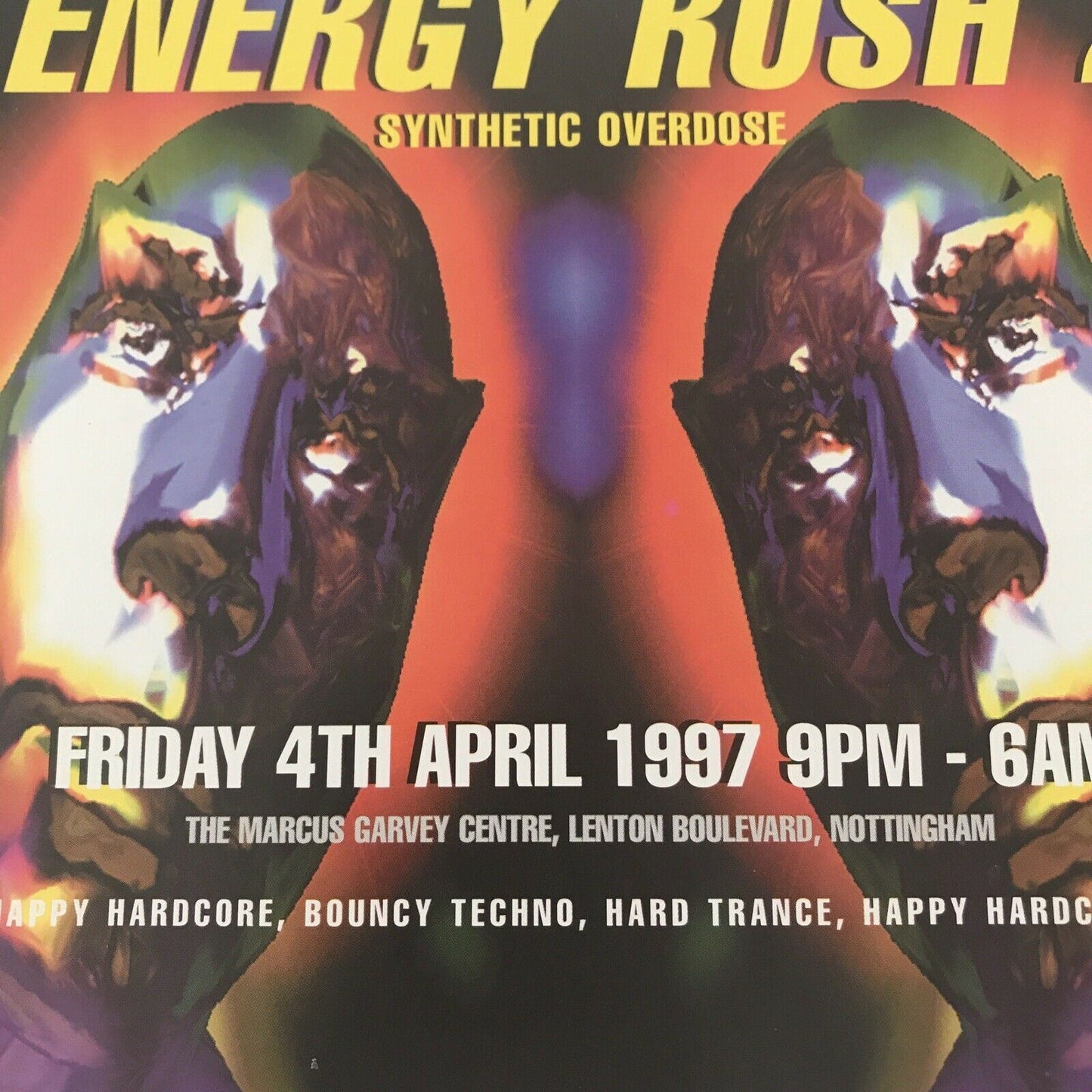 90s Y2K RAVE MEMORABILIA Flyer MARCUS GARVEY CENTRE NOTTINGHAM APRIL 1997 Ramos