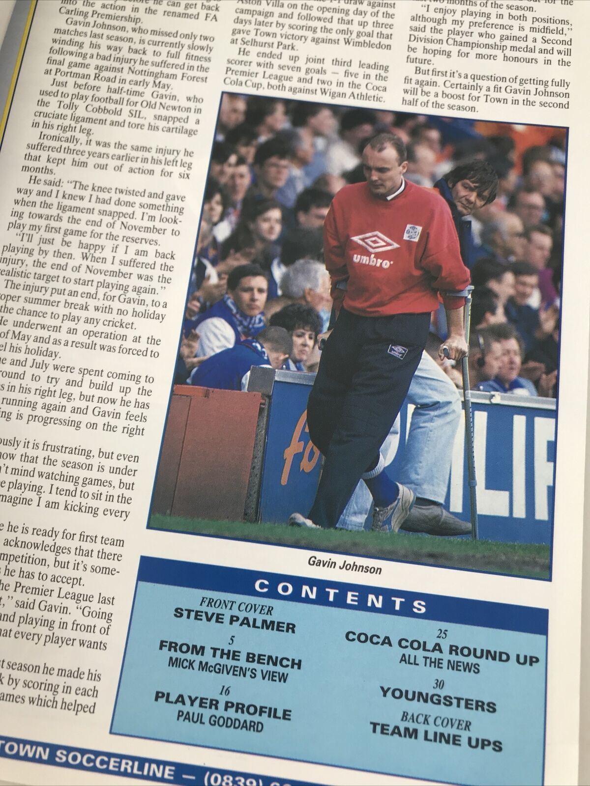 Vintage 90s Football Programme IPSWICH TOWN V CAMBRIDGE UTD 21st Sep 1993 Coca Cola Cup