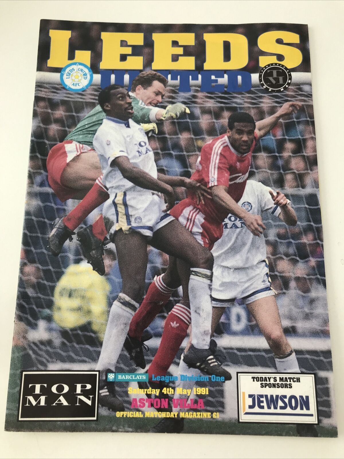 Vintage 90s Football Programme LEEDS UTD V ASTON VILLA 4th May 1991 Gordon Strachan