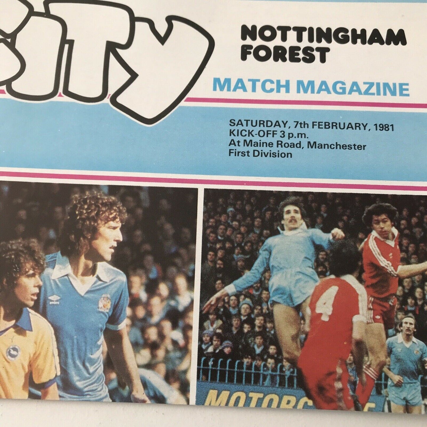 Football Programme Vintage Man City v Nottingham Forest 1981 7th Feb 80s 1st Div