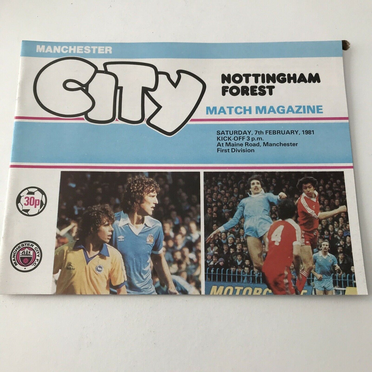 Football Programme Vintage Man City v Nottingham Forest 1981 7th Feb 80s 1st Div