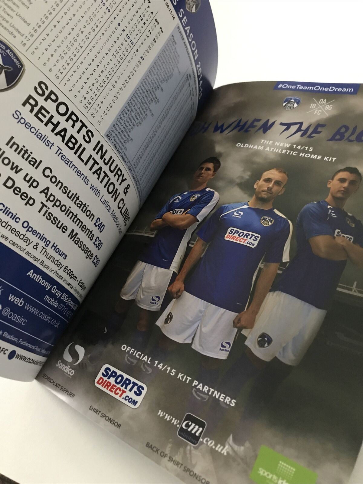 LATICS V PRESTON NORTH END MATCHDAY PROGRAMME 25th Nov 2014 1/4 Final Oldham Ath