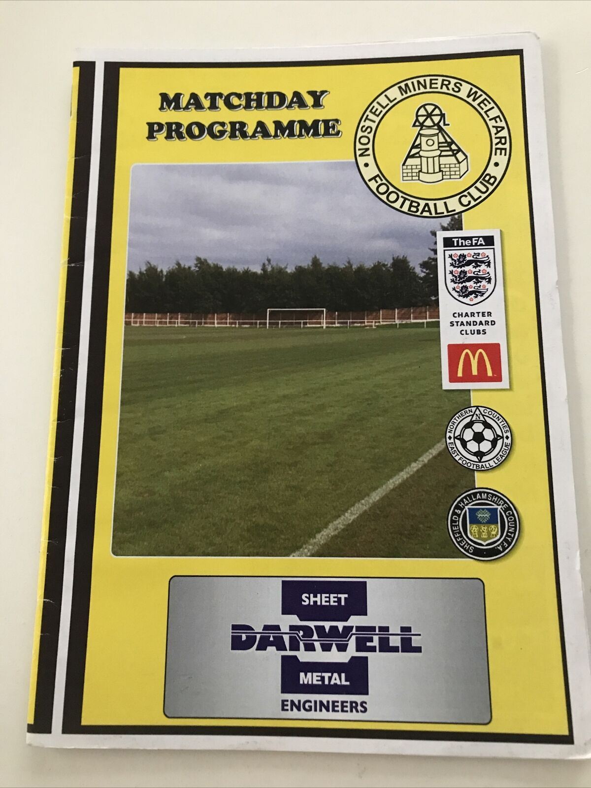 Football Programme NOSTELL MINERS WELFARE V ARMTHORPE WELFARE SEP 2009