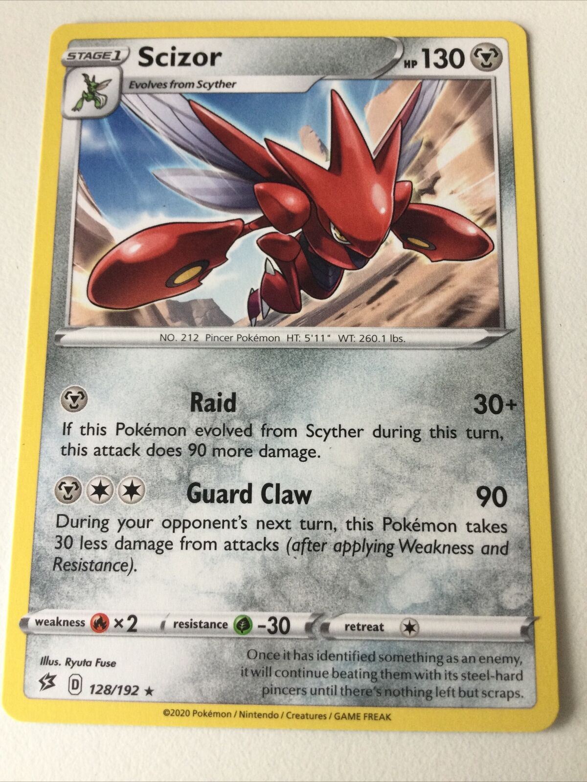 2020 Pokemon Card 128/192 SCIZOR PACK FRESH NM