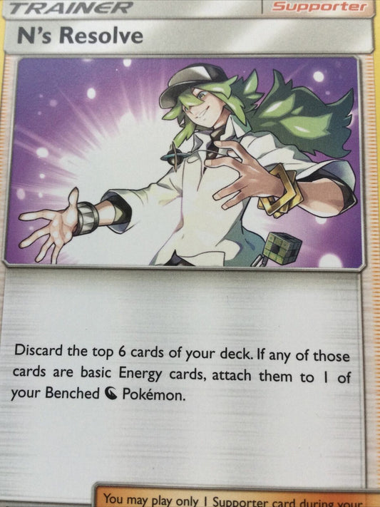 Pokemon 2019 Card 200/236 N’S RESOLVE Trainer Supporter Sun And Moon Cosmic