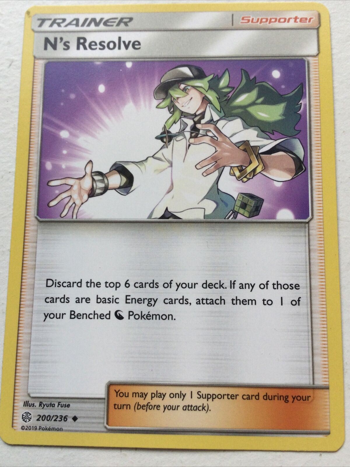 Pokemon 2019 Card 200/236 N’S RESOLVE Trainer Supporter Sun And Moon Cosmic