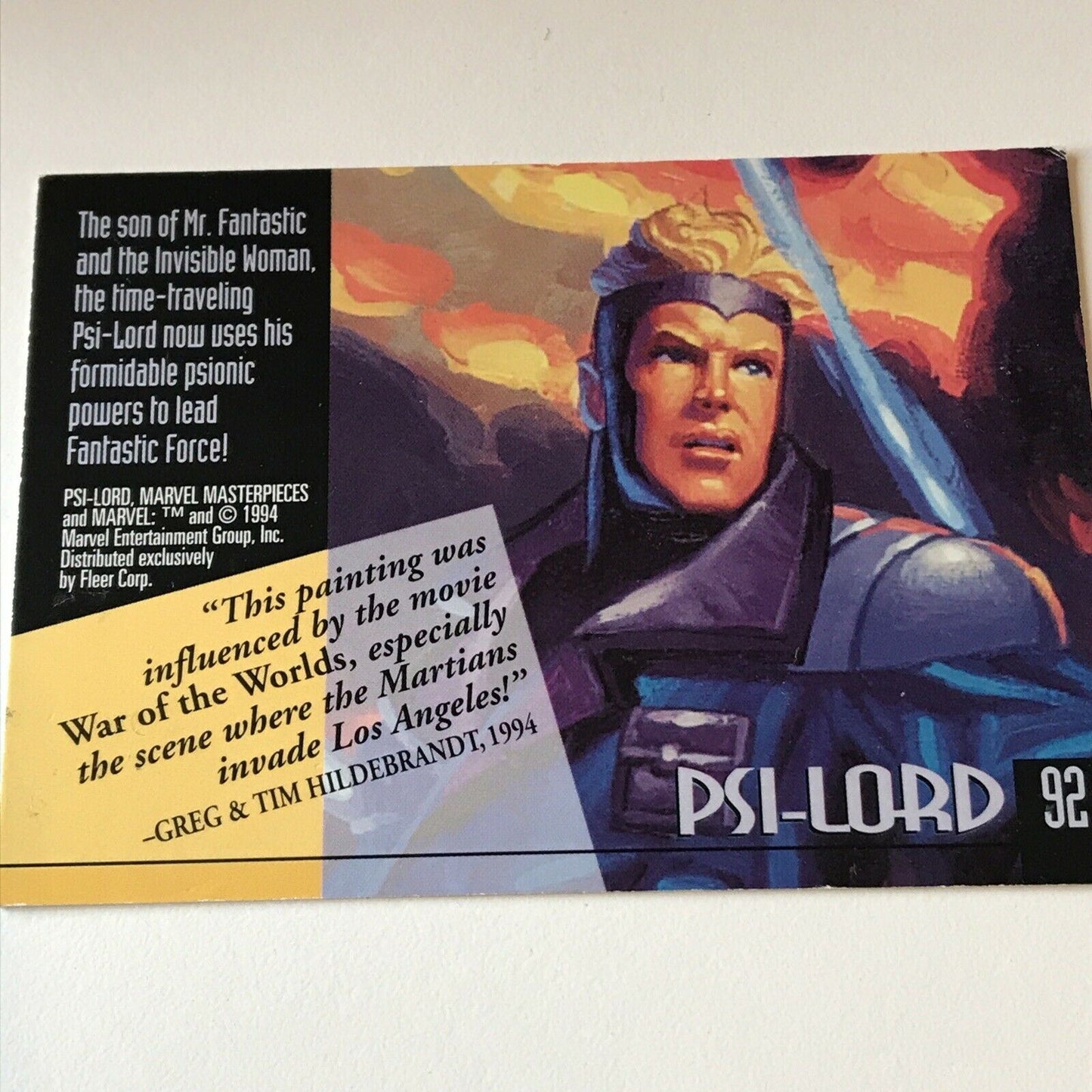 Marvel Masterpieces 1994 PSI-LORD Base Card #92 Hildebrandt Trading Card