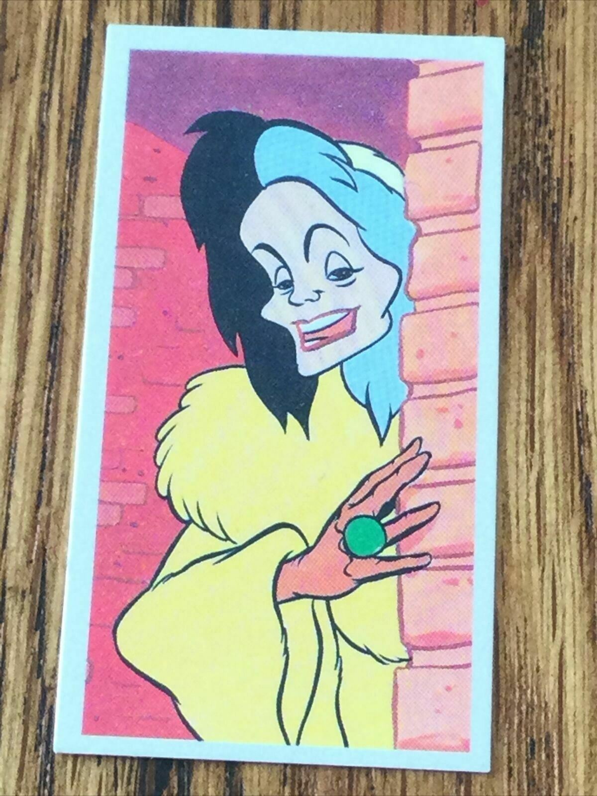 Vintage DISNEY Brooke Bond Card 101 Dalmations CRUELLA DE VIL 1989 80s 1961 film 101 Dalmations