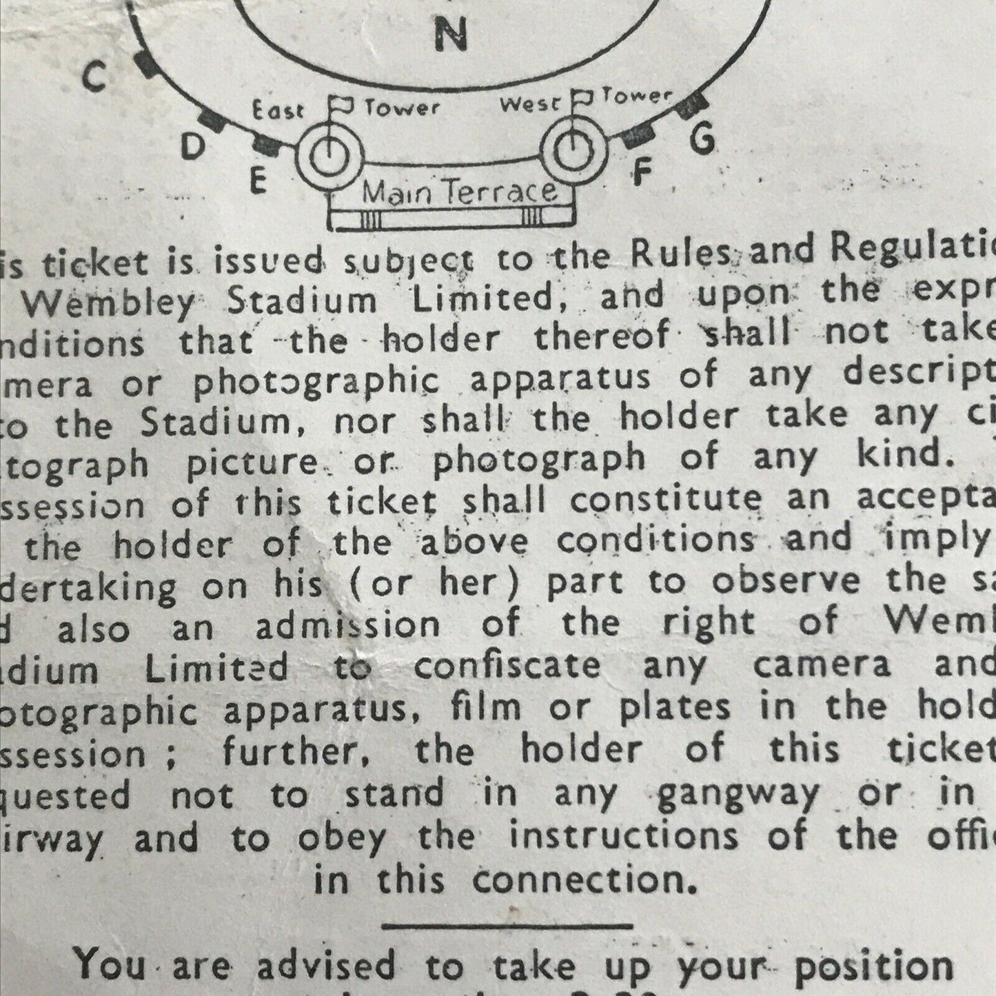 MATCH TICKET STUB : 1960 RUGBY LEAGUE FINAL ~ HULL  v  WAKEFIELD TRINITY WEMBLEY