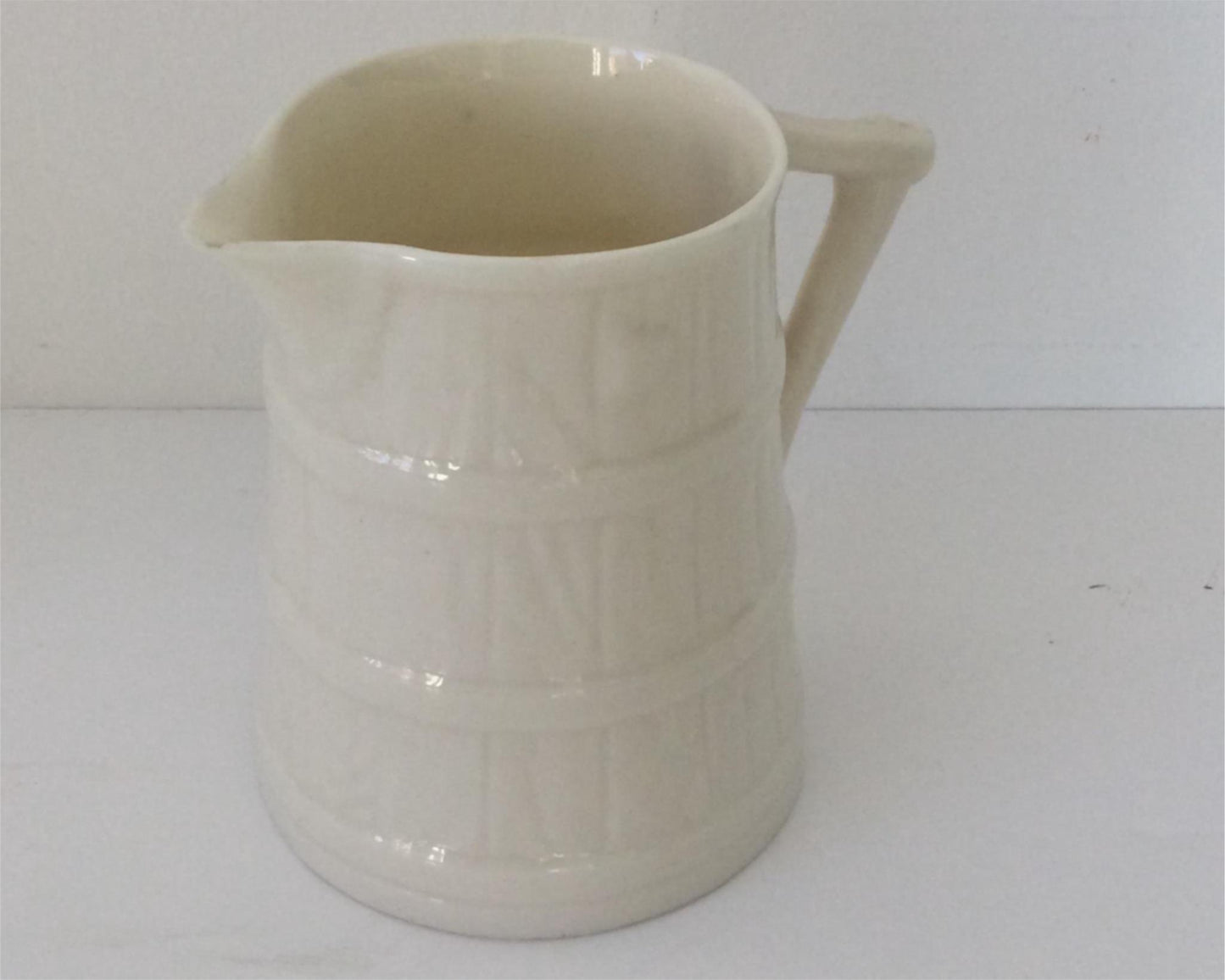 Small Royal Worcester Cream coloured Jug Textured Barrel Style Dainty 8.5cm tiny