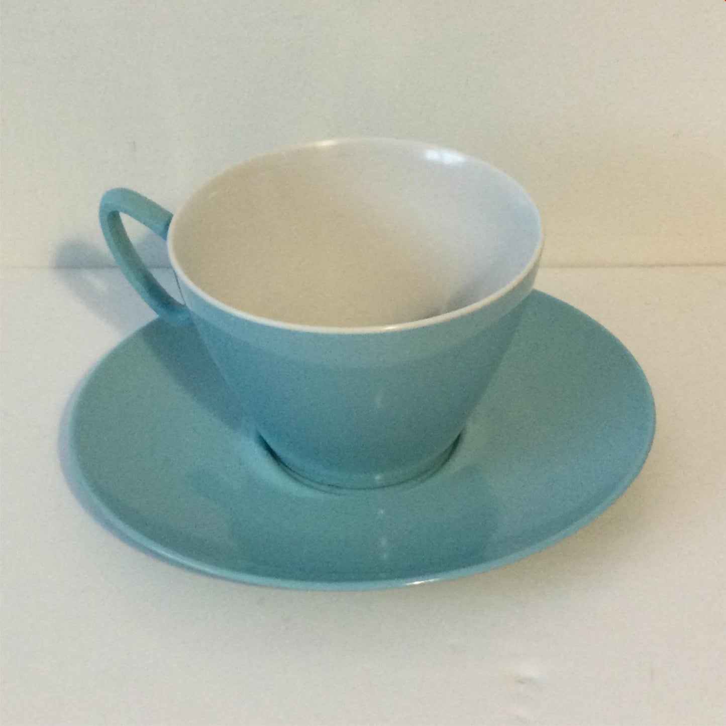 Vintage retro blue Gaydon Melmex melamine Cup Saucer 50s 60s 70s vw camping