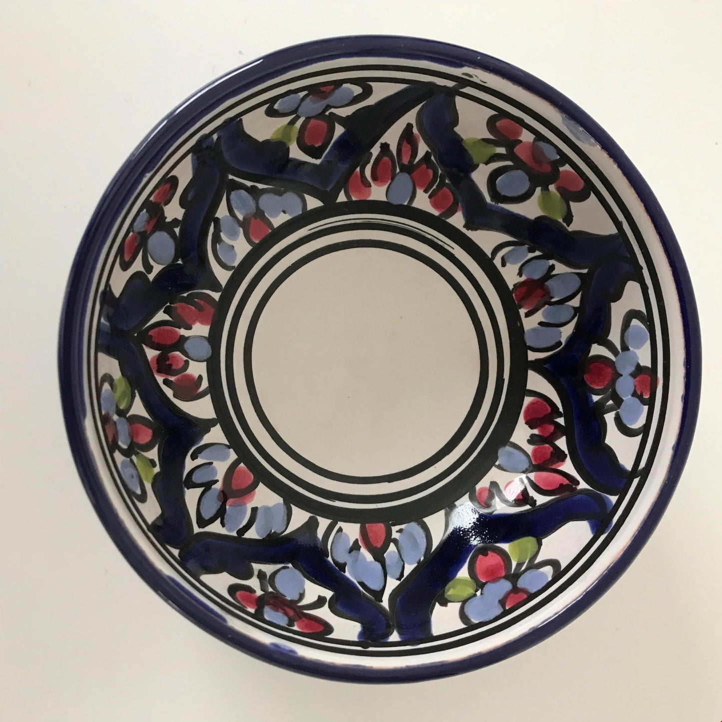 Hand Painted Mediterranean bowls x 2 decorative for olives, nibbles etc blue green