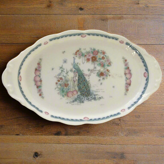 Royal Doulton Vintage 1989 Small Oval Serving Plate - Indian Summer Peacock H5157. 1980s
