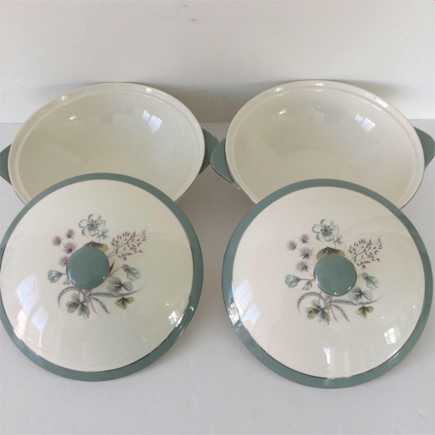 Vintage 1950s/ Serving Dishes Midwinter Mayfield 2 x Lidded Veg Tureens Bowls