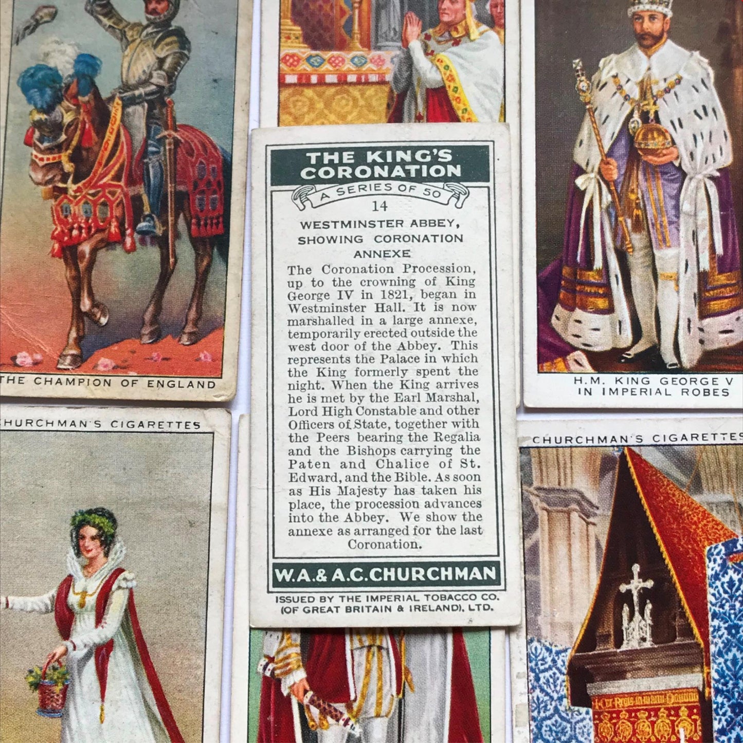 THE KING'S CORONATION 1937 Churchman Cigarette Cards - sold individually