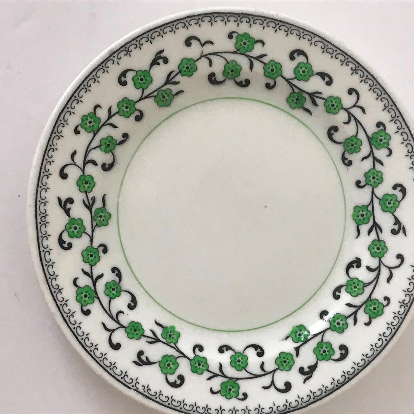 Spare Saucer Crescent China 24513 green black floral