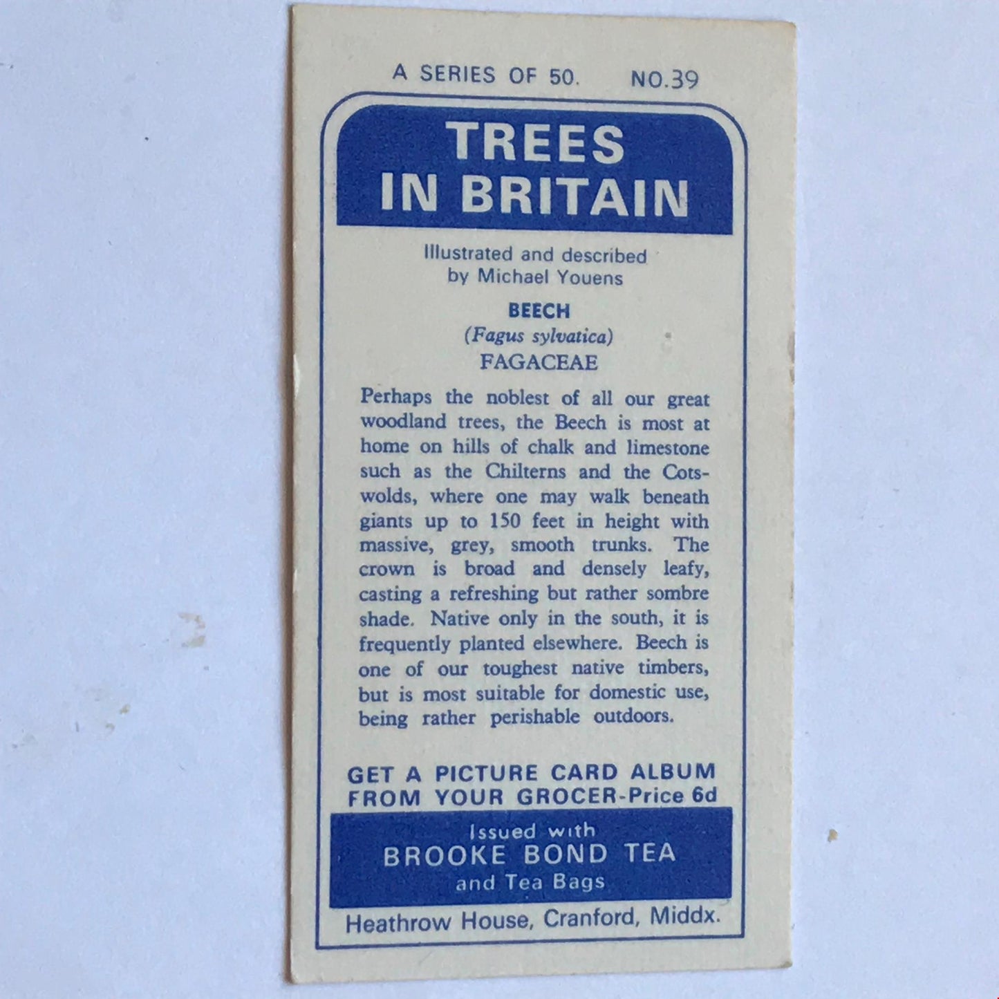 TREES IN BRITAIN Brooke Bond Tea Cards - Sold Individually - take your pick