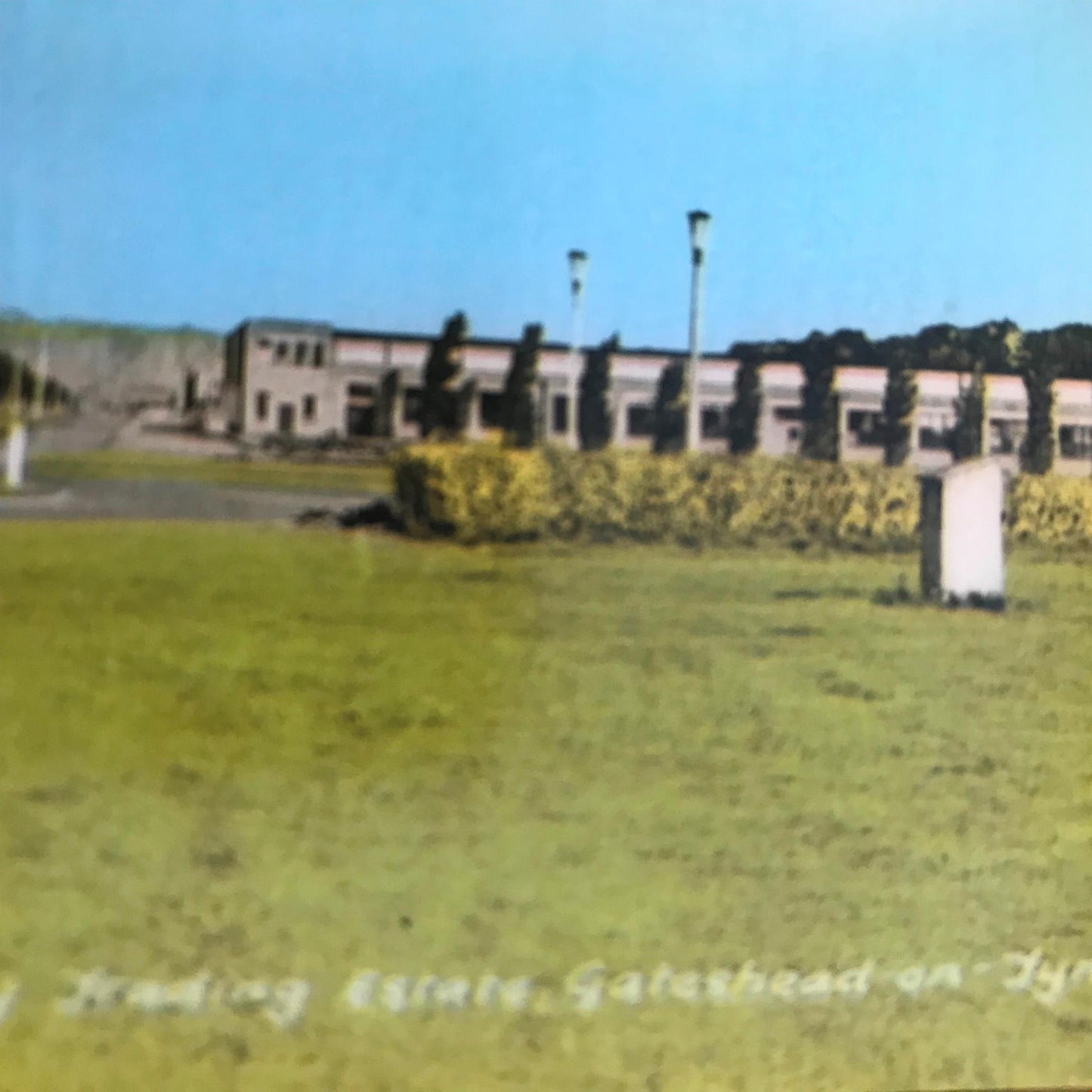 Vintage 1970s postcard Valley trading estate Gateshead on Tyne. Highrise estate