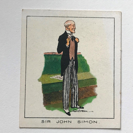 SIR JOHN SIMON Carreras Cigarette Card NOTABLE MPS no38 Liberal Solicitor