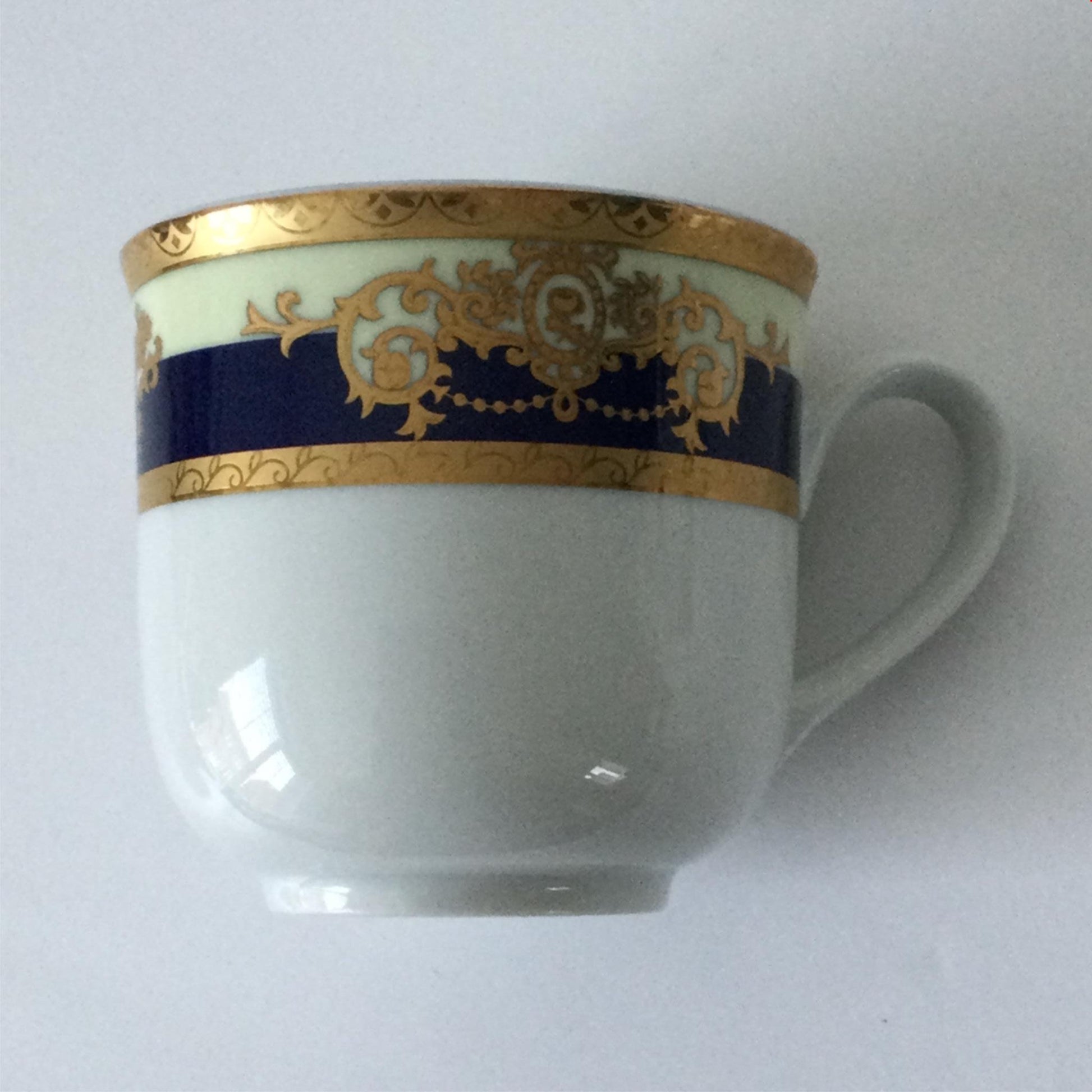 Czech porcelain THUN KARLOVARSKY spare tea cup (mug shape) white navy –  live re-loved