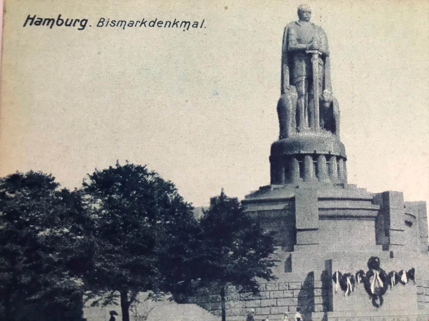 Vintage German Postcard HAMBURG BISMARKDENKMAL BISMARK MONUMENT after 1906