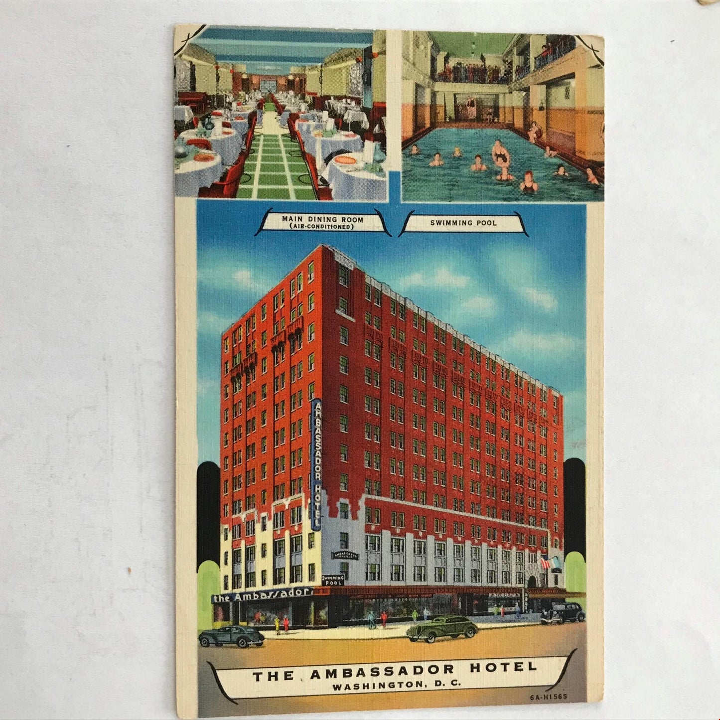 Vintage postcard AMBASSADOR HOTEL WASHINGTON DC 1930s