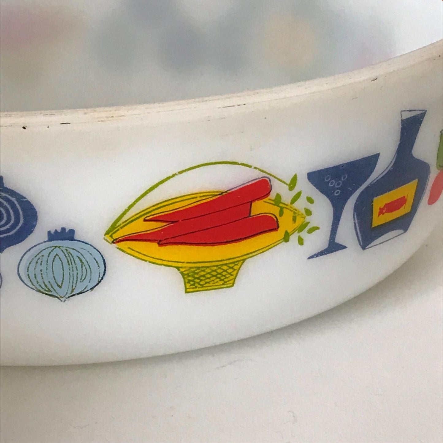 Vintage 1960s Pyrex Casserole Dish Oval FIESTA design wine and veg 60s Kitsch