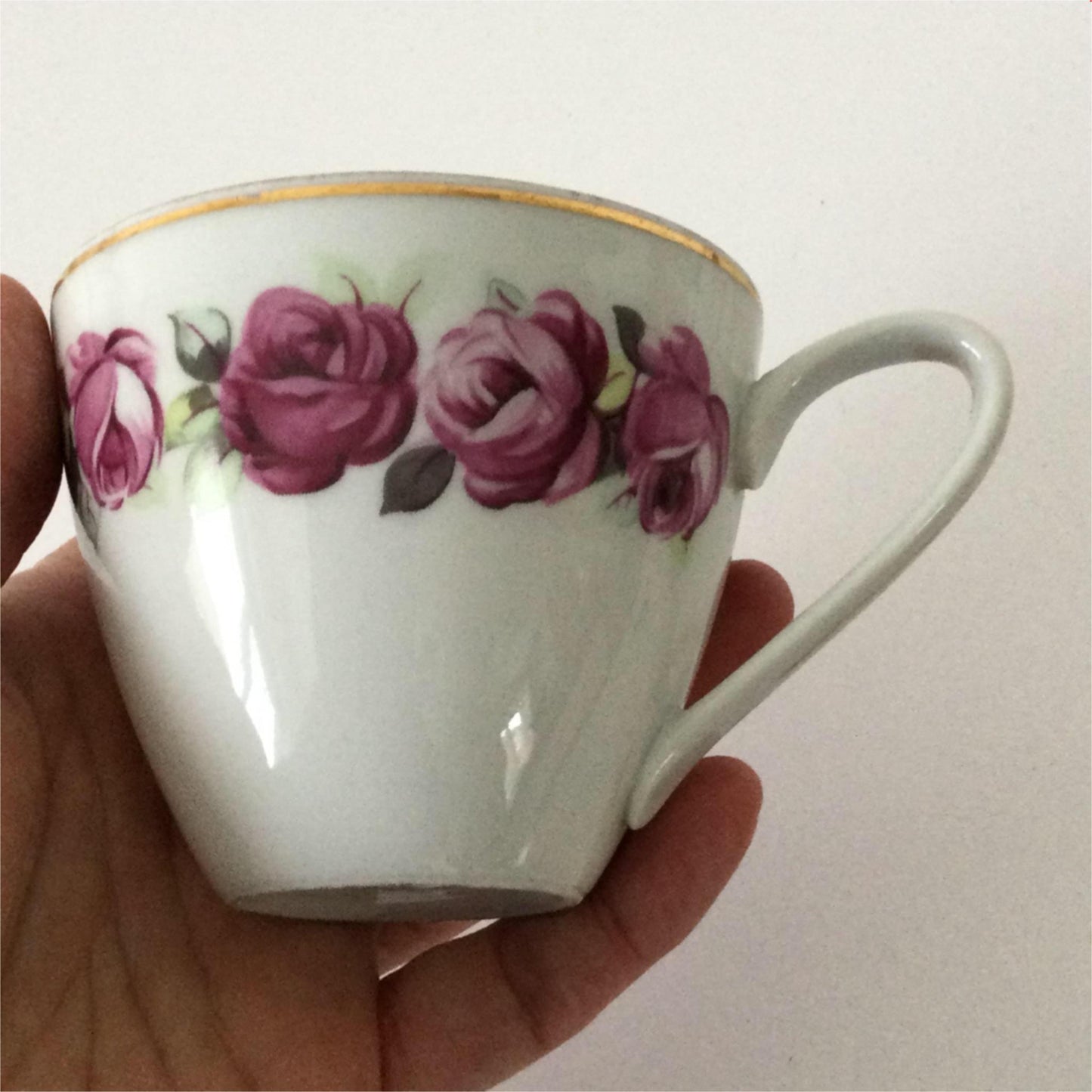 Vintage spare Tea Cup Rose pattern MZ Czechoslovakia pretty chintzy shabby chic