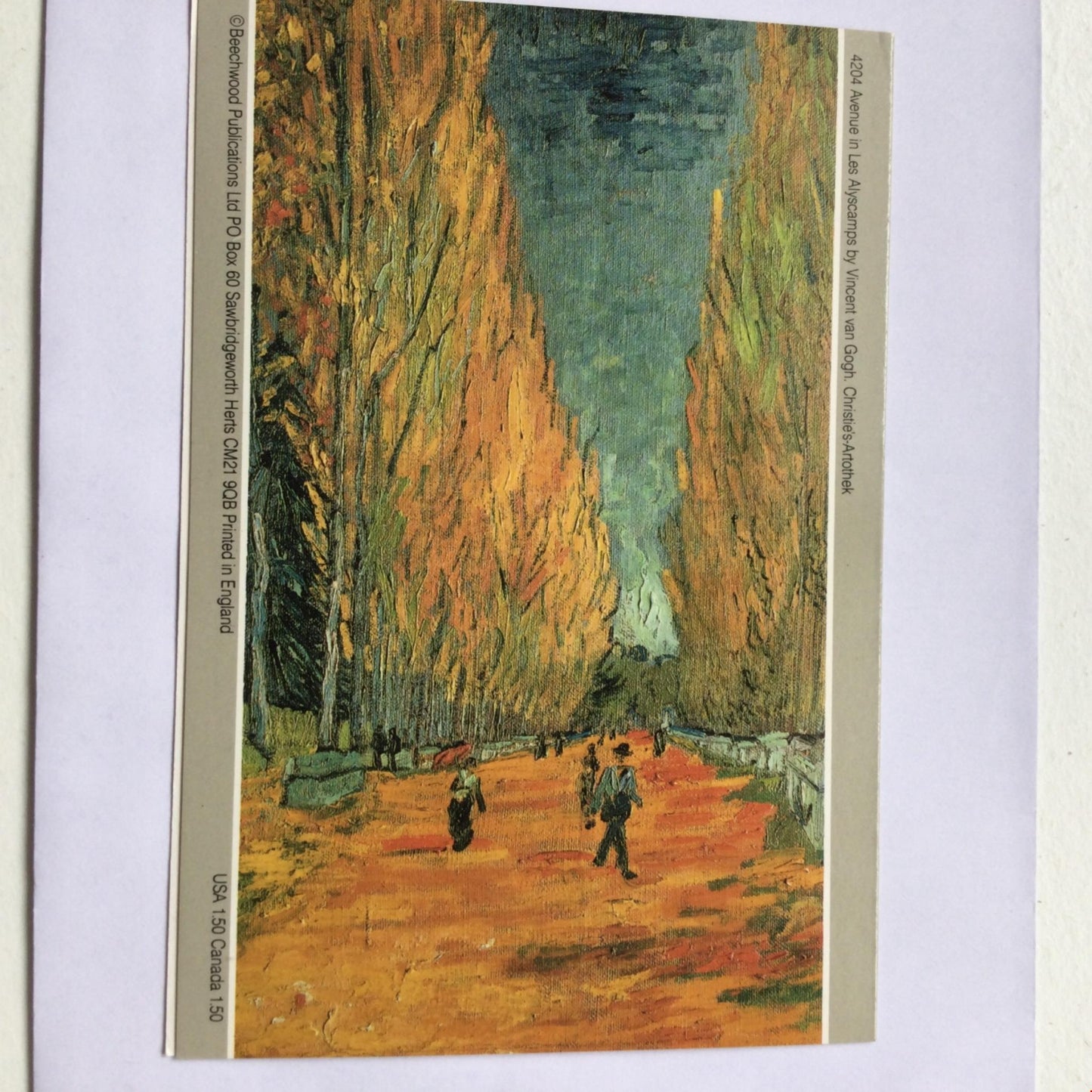 VAN GOGH AVENUE IN LES ALYSCAMPS  Blank Card, No Envelope