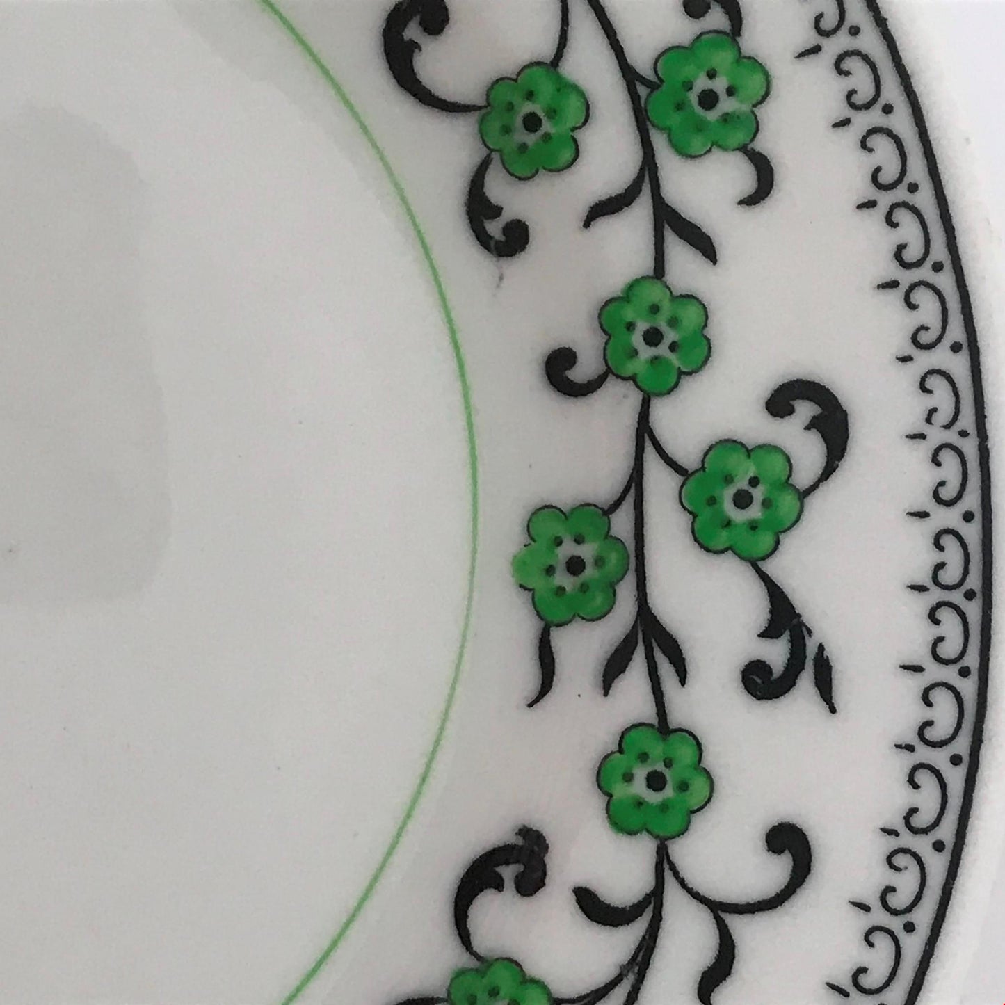 Spare Saucer Crescent China 24513 green black floral