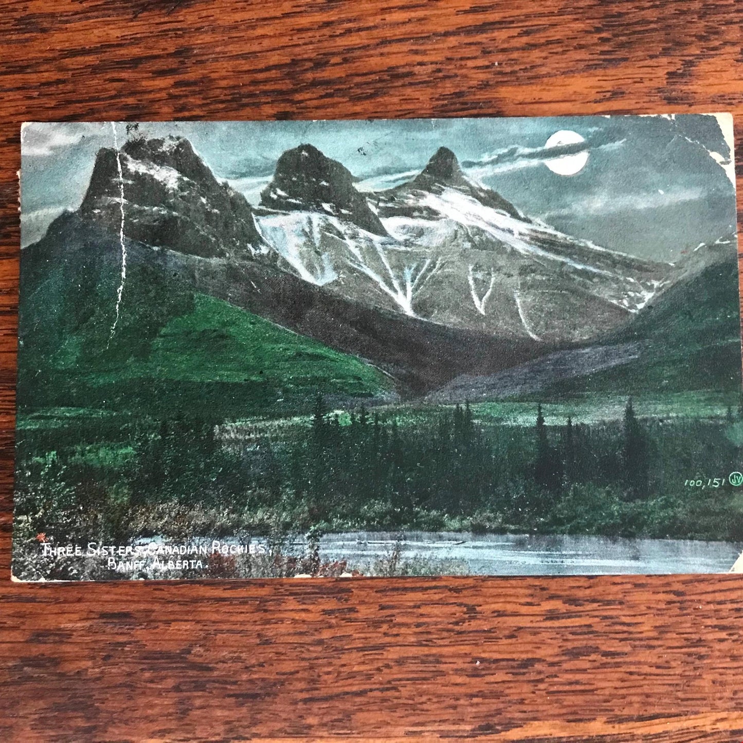 Antique 1907 postcard CANADIAN ROCKIES, Banff, Alberta, Three Sisters.