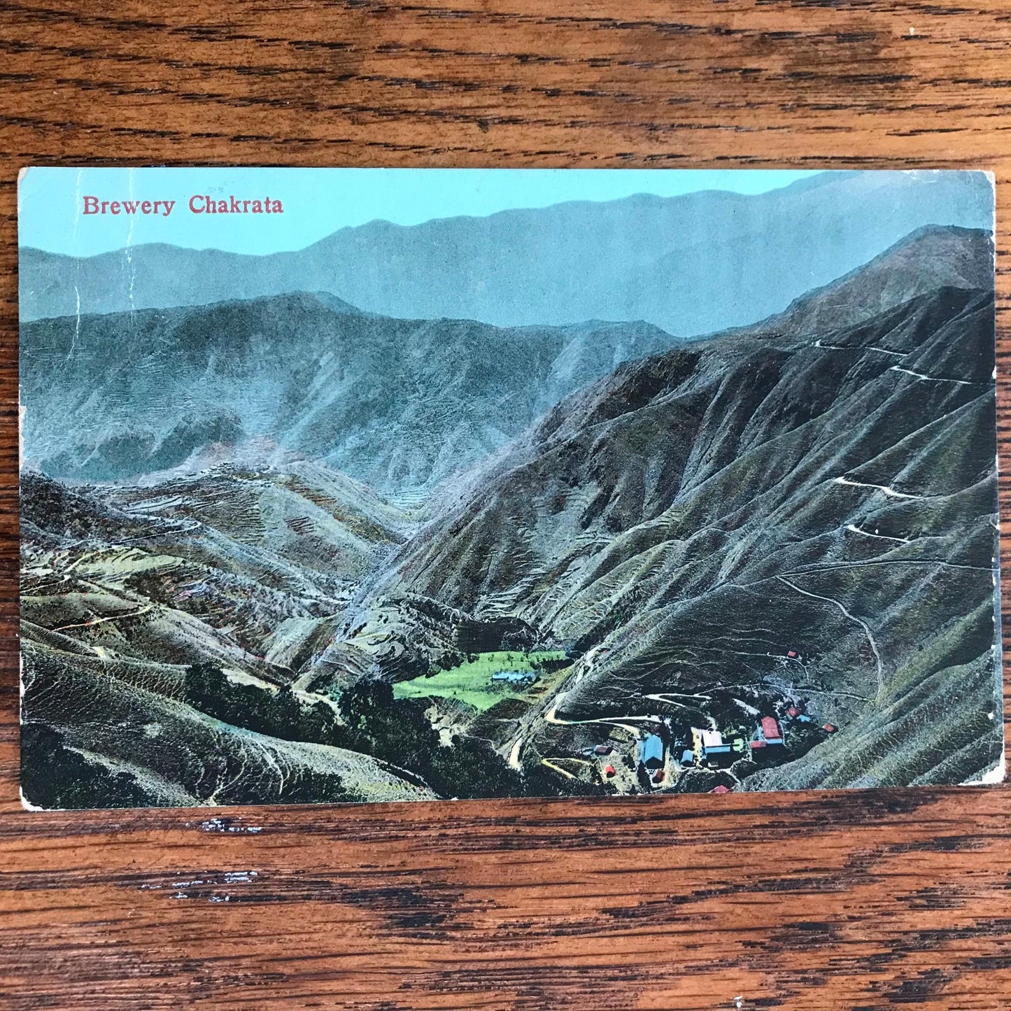 Vintage postcard India Brewery CHAKRATA Mountain and valley view