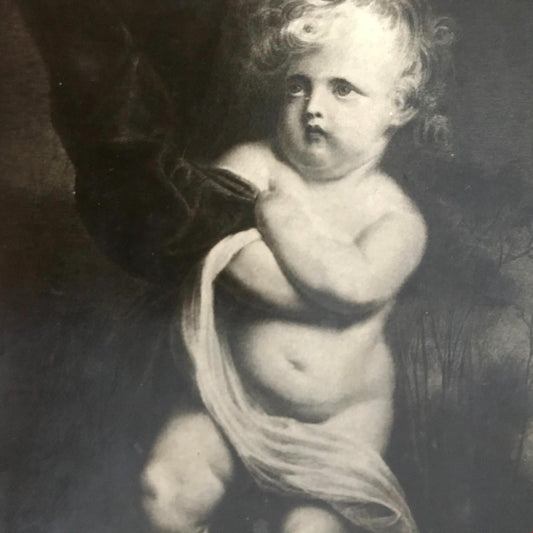 Vintage Postcard RP Cherub détail from a painting classic cute baroque