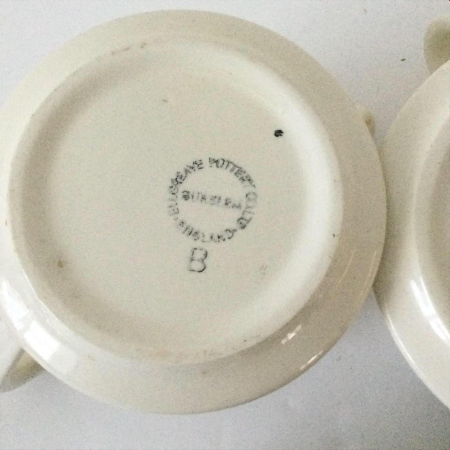 VINTAGE ELLGREAVE BURSLEM MILK JUG / CREAMER & SUGAR BOWL. ALUMINIUM COVERS