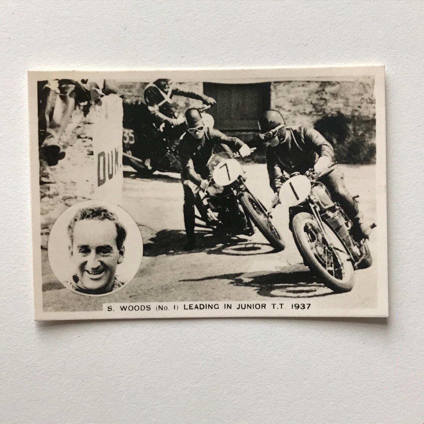 STANLEY WOODS racing Photocard Ardath Kings Tobacco card Topical Interest 1937