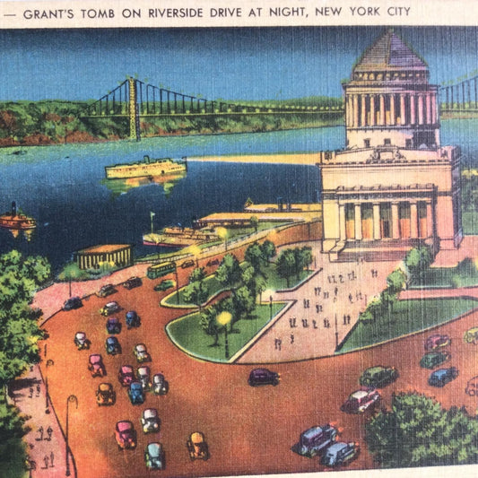 Vintage postcard - USA - GRANTS TOMB RIVERSIDE DRIVE NEW YORK CITY 1930s Rich colours