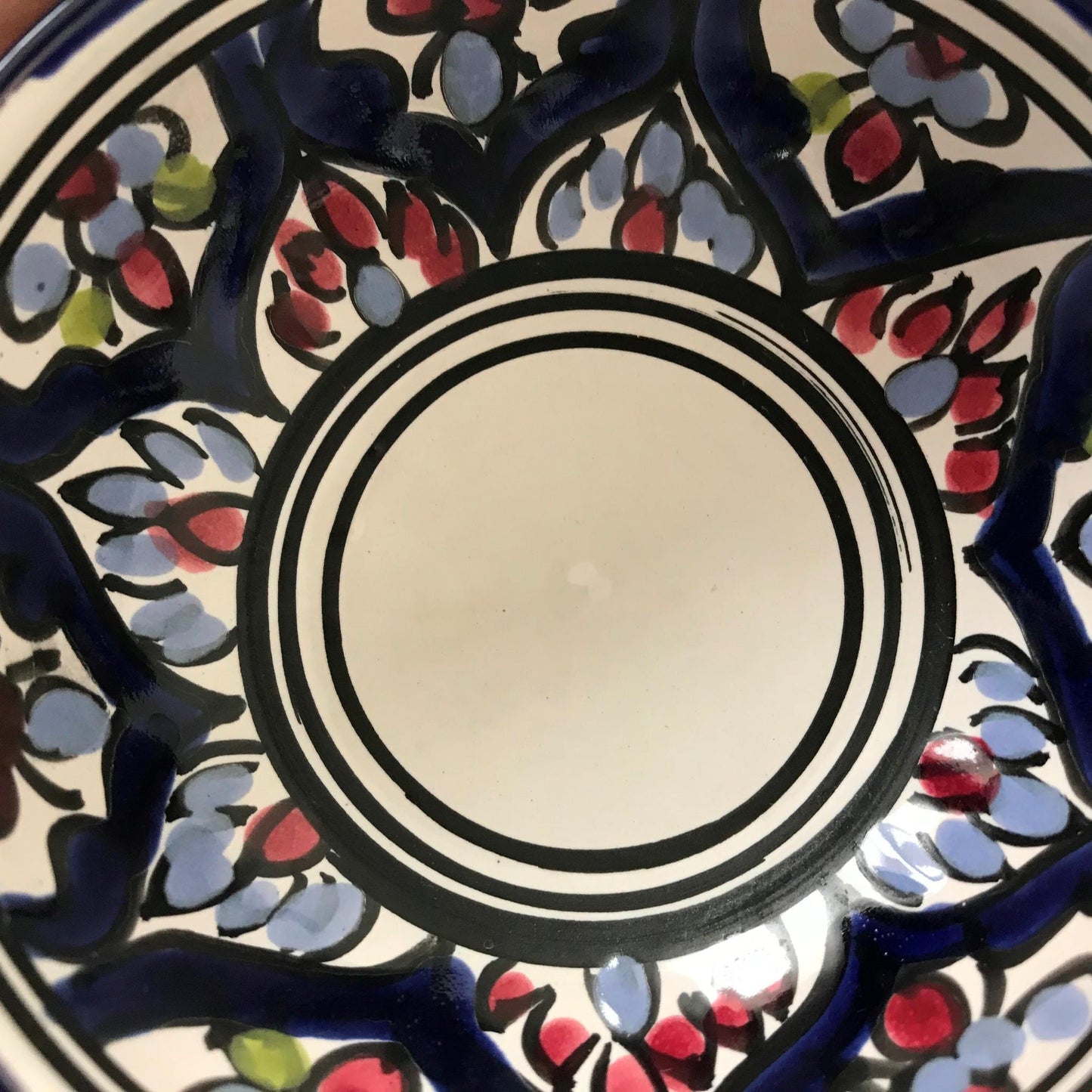 Hand Painted Mediterranean bowls x 2 decorative for olives, nibbles etc blue green