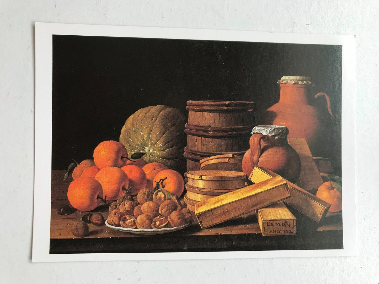 Postcard LUIS MELENDEZ STILL LIFE WITH ORANGES AND WALNUTS