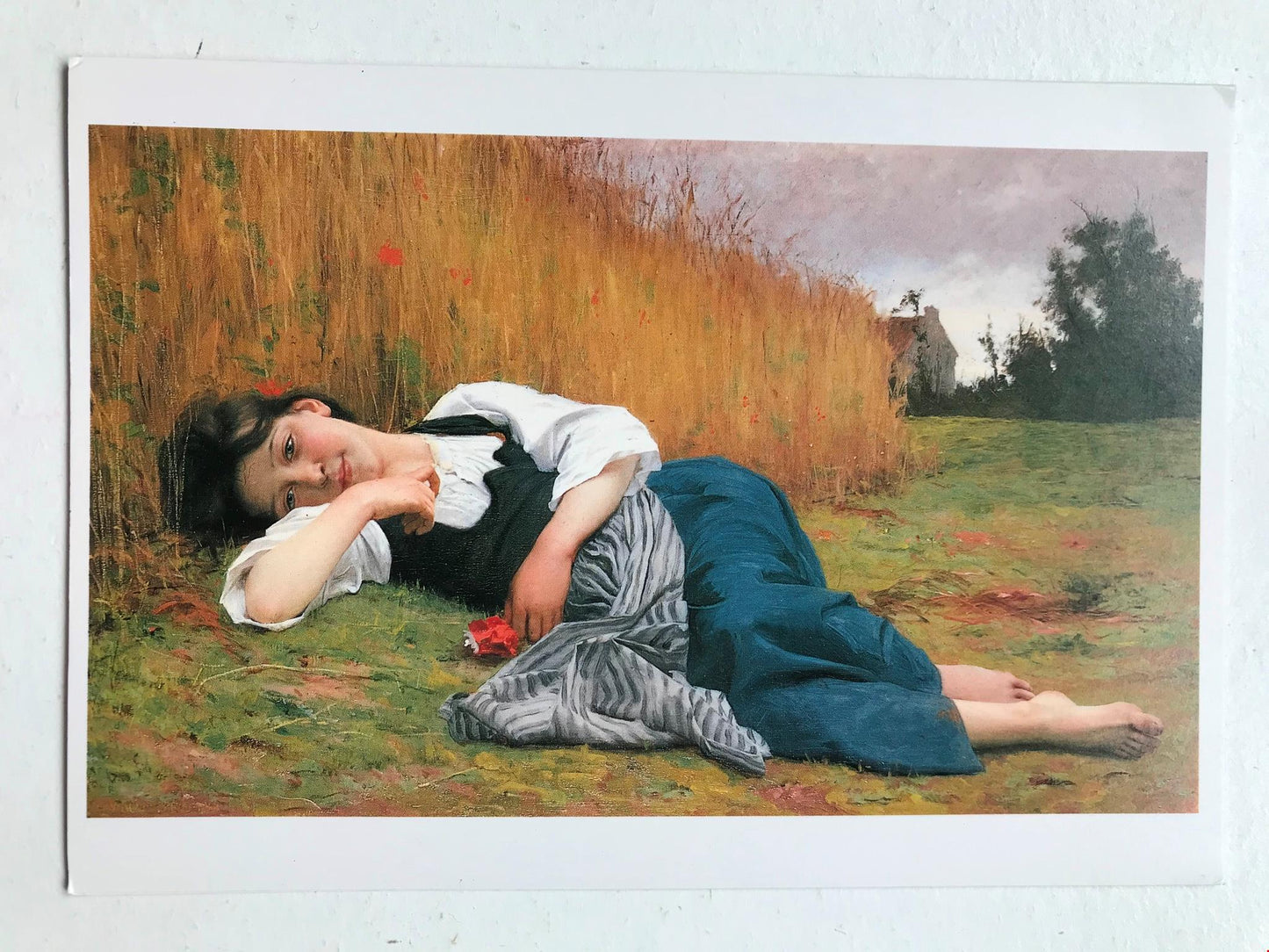 BOUGUEREAU REST IN HARVEST 1865 Blank Card, No Envelope