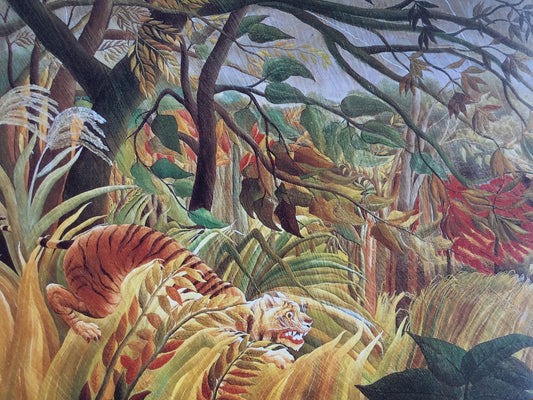 HENRI ROUSSEAU TROPICAL STORM WITH A TIGER  Blank Card, No Envelope