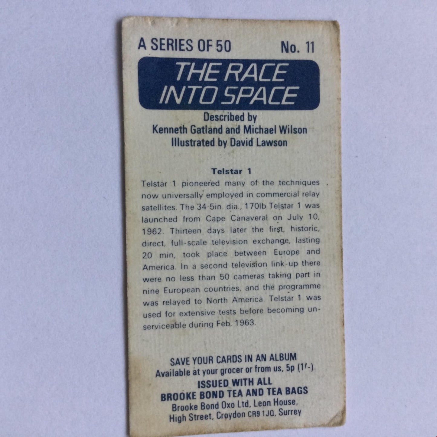 THE RACE INTO SPACE Brooke Bond Tea Cards - sold individually- take your pick