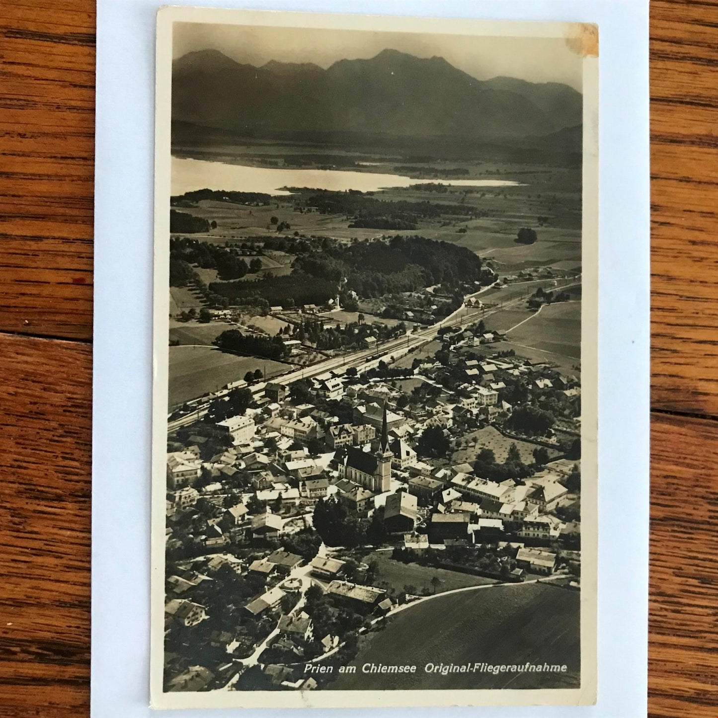 Vintage Antique postcard from German Reich to England PRIEN AM CHIEMSEE BAVARIA