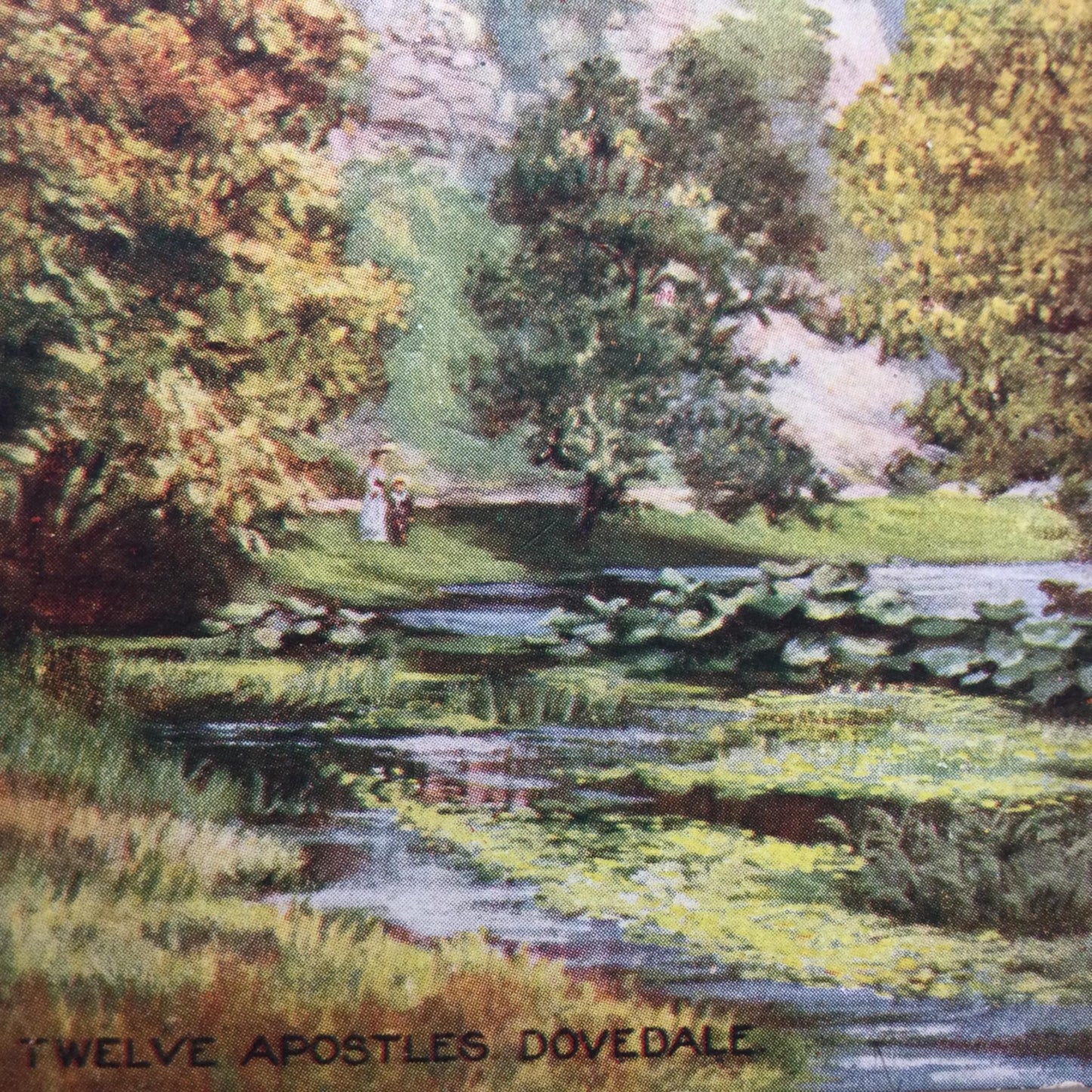 Antique TWELVE APOSTLES DOVEDALE CHRISTMAS Greetings Postcard 1908 Tuck’s pretty