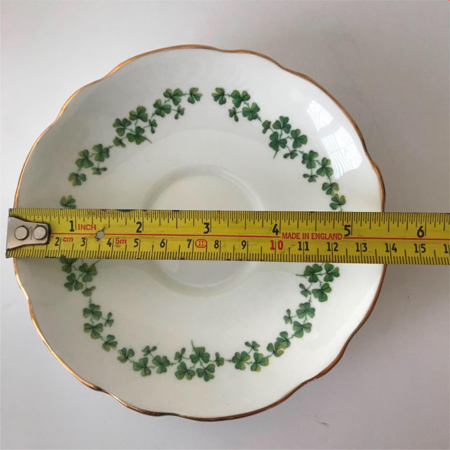 Spare saucer 1960s Vintage Regency English Bone China Shamrock Clover Leaf